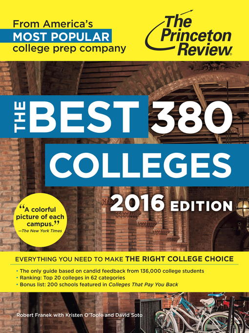 Title details for The Best 380 Colleges, 2016 Edition by Princeton Review - Available
